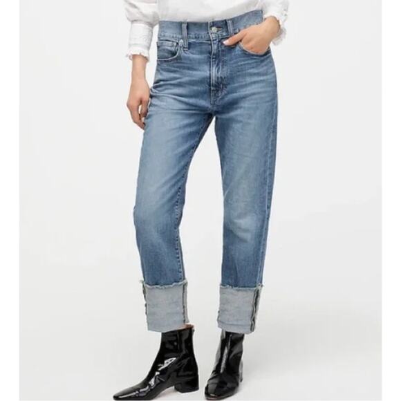 POINT SUR J. Crew High Rise Slim Boy Medium Wash Denim Jeans Women's Size 25 NWT - Picture 10 of 10